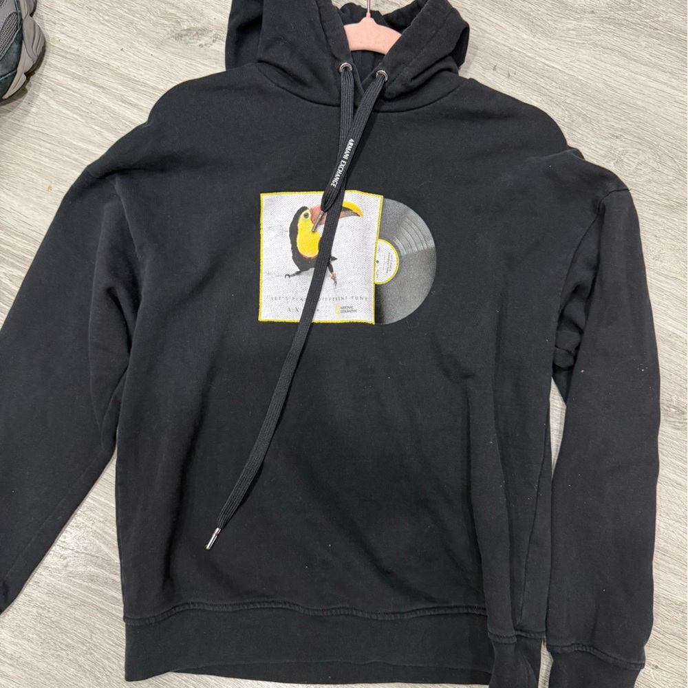 Armani Exchange Black Kids Hoodie with Graphic